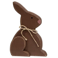Large Distressed Wooden Chunky Sitting Bunny 2 Asstd - The Fox Decor