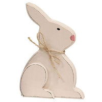 Large Distressed Wooden Chunky Sitting Bunny 2 Asstd - The Fox Decor