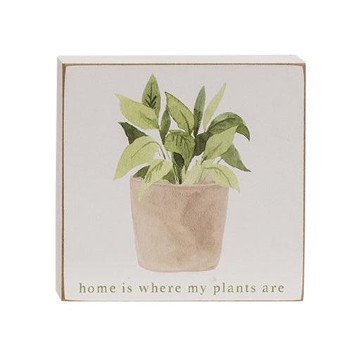 Love Grows Here House Plant Square Block 4 Asstd - The Fox Decor