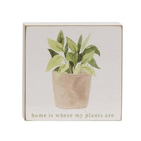 Love Grows Here House Plant Square Block 4 Asstd - The Fox Decor