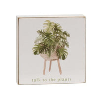 Love Grows Here House Plant Square Block 4 Asstd - The Fox Decor