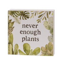 Plants Are My Therapy Box Sign 2 Asstd - The Fox Decor