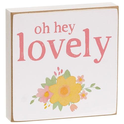 Oh Hey Lovely Floral Square Block 4 Asstd - The Fox Decor