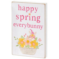 Happy Spring Floral Gnome Block 2 Asstd - The Fox Decor