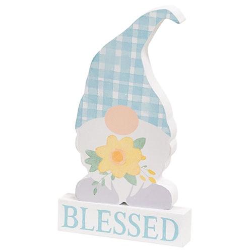 2 Set Spring Blessings Block w Flower Chunky Gnome 3 Asstd Designs sold individually (not as a set) - The Fox Decor