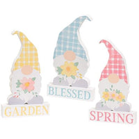 2 Set Spring Blessings Block w Flower Chunky Gnome 3 Asstd Designs sold individually (not as a set) - The Fox Decor
