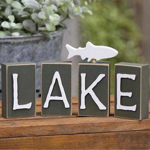 4 Set Lake Word Blocks - The Fox Decor