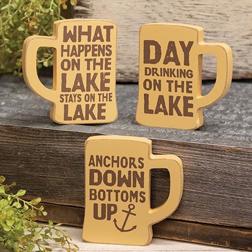 Drinking on the Lake Chunky Mug Sitter 3 Asstd - The Fox Decor