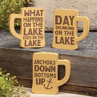 Drinking on the Lake Chunky Mug Sitter 3 Asstd - The Fox Decor