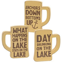 Drinking on the Lake Chunky Mug Sitter 3 Asstd - The Fox Decor