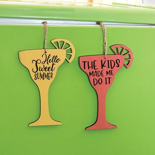 Margarita Words Wooden Ornament 2 Asstd - The Fox Decor