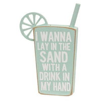 Beach Drink Block Sitter 3 Asstd - The Fox Decor