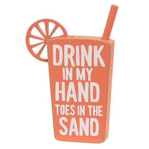 Beach Drink Block Sitter 3 Asstd - The Fox Decor