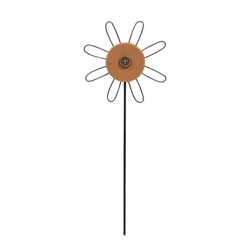 Wooden Button Flower Houseplant Poke 3 Asstd - The Fox Decor