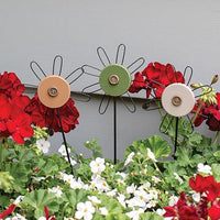 Wooden Button Flower Houseplant Poke 3 Asstd - The Fox Decor