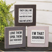 Grandmas Life Layered Block Sign 3 Asstd - The Fox Decor