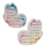 Grandma Mom Watercolor Butterfly Sitter 2 Asstd - The Fox Decor