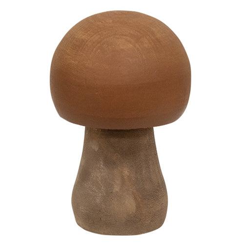 3 Set Distressed Wooden Natural Color Mushrooms - The Fox Decor