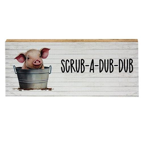 Scrub-A-Dub-Dub Baby Pig Block - The Fox Decor