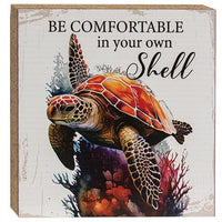 Chill Turtle Sayings Square Block 2 Asstd - The Fox Decor
