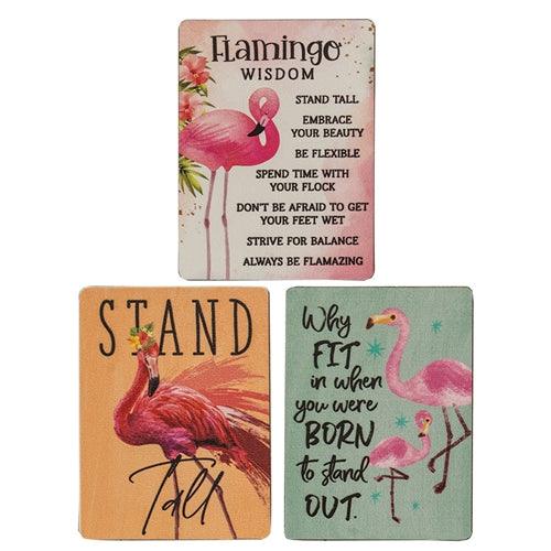 Flamingo Wisdom Rectangle Magnet 3 Asstd - The Fox Decor