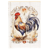 Floral Framed Rooster Block - The Fox Decor