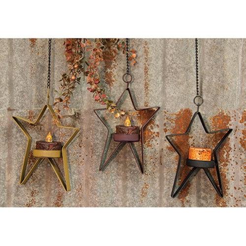 Hanging Whimsical Tealight Star - 3 Asst - The Fox Decor