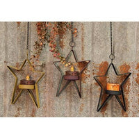 Hanging Whimsical Tealight Star - 3 Asst - The Fox Decor