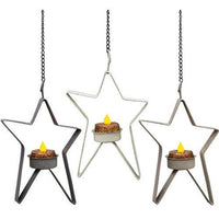 Farmhouse Colors Star Tealight Holder 3 Asstd - The Fox Decor