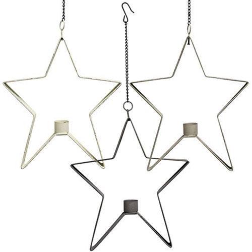 Farmhouse Colors Star Taper Holder 4 3 Asstd - The Fox Decor