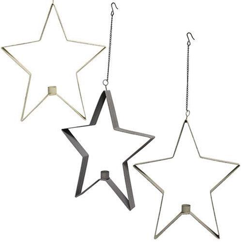 Farmhouse Colors Star Taper Holder 6 3 Asstd - The Fox Decor