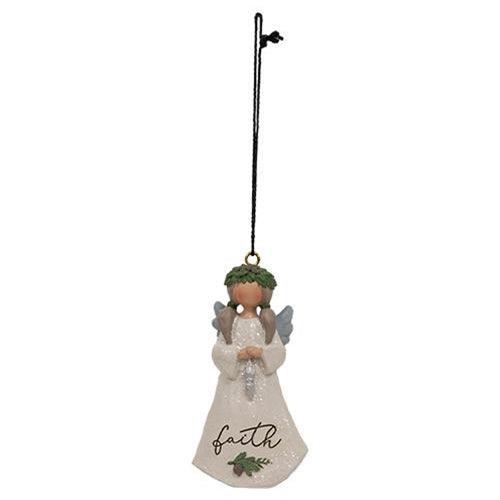 3 Set Believe Love Faith Resin Angel Ornaments - The Fox Decor
