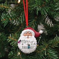 Merry & Bright Resin Santa Ornament - The Fox Decor