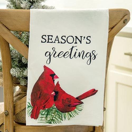Season's Greetings Cardinal Dish Towel - The Fox Decor