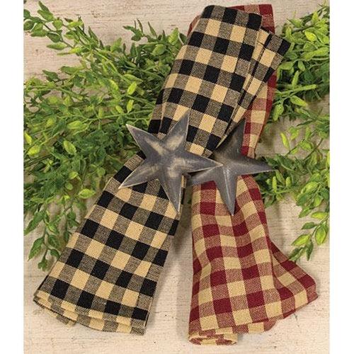 Black & Tan Check Fabric Napkin - The Fox Decor