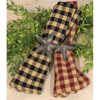 Black & Tan Check Fabric Napkin - The Fox Decor