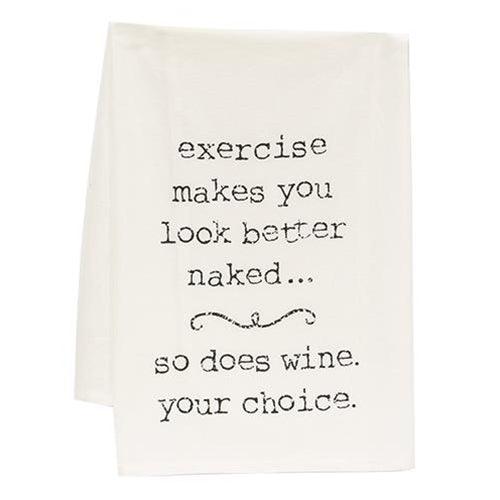 Exercise Makes You Look Better Naked Dish Towel - The Fox Decor