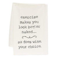 Exercise Makes You Look Better Naked Dish Towel - The Fox Decor