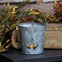 Galvanized Jack Face Metal Bucket - The Fox Decor