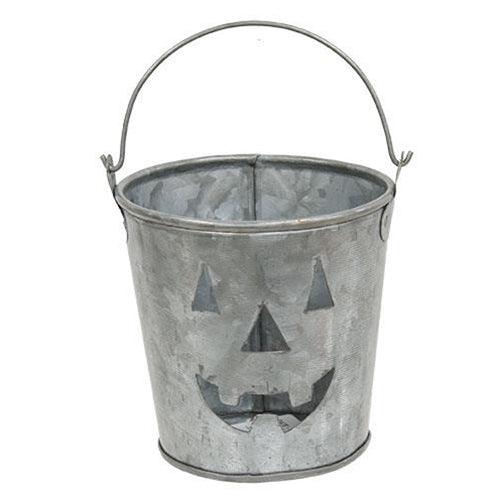 Galvanized Jack Face Metal Bucket - The Fox Decor