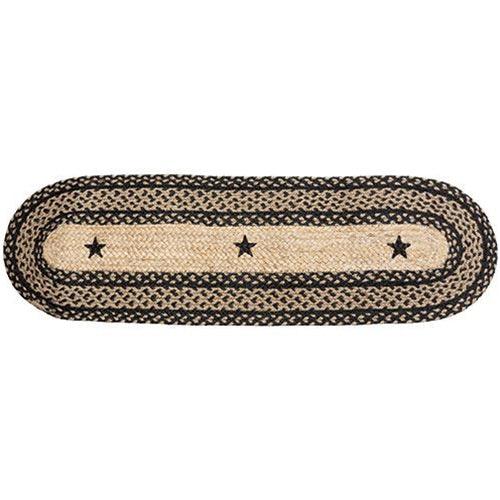 Braided Black Star Jute Runner - The Fox Decor