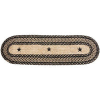 Braided Black Star Jute Runner - The Fox Decor