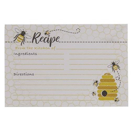 24 Pkg Bee Recipe Cards - The Fox Decor