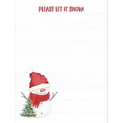 Please Let It Snow! Snowman Notepad - The Fox Decor