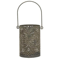 Antiqued Gray Can Lantern 45H - The Fox Decor