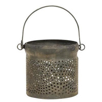 Antiqued Gray Can Lantern 3 - The Fox Decor