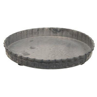 Antiqued Gray Fluted Candle Pan 5 - The Fox Decor