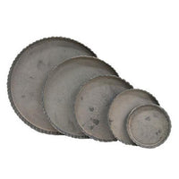 Antiqued Gray Fluted Candle Pan 5 - The Fox Decor