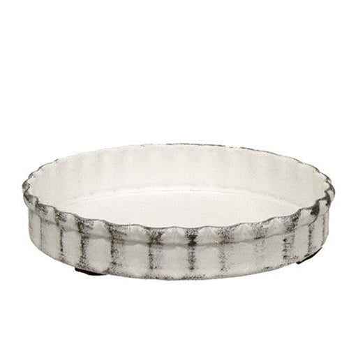 Shabby Chic Fluted Candle Pan 3" - The Fox Decor