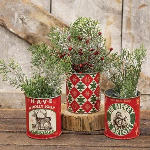Be Merry and Bright Metal Can - The Fox Decor